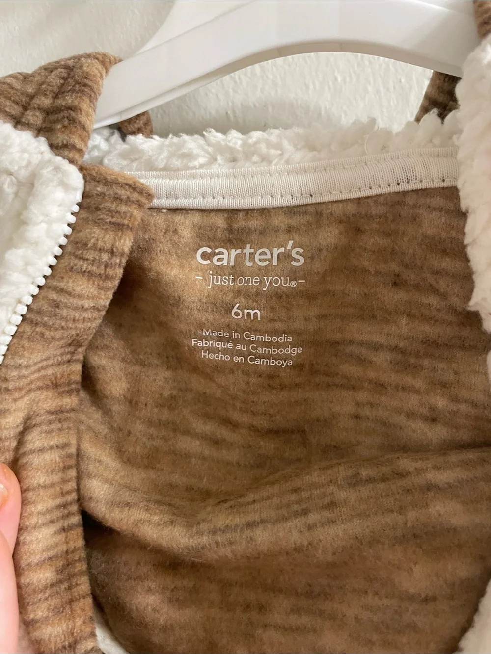 NWT Carter's Just One You Holiday Reindeer Jumpsuit White Brown 6 Months 6M